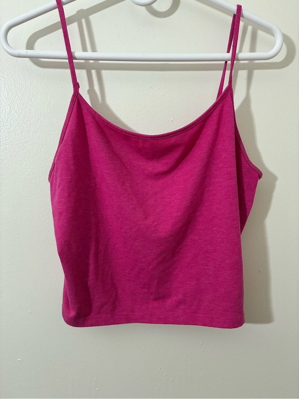 American Eagle Women's Fuchsia Spaghetti Strap Cami Crop Tank